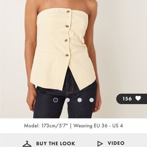 ASOS Pale Yellow Button-Up top